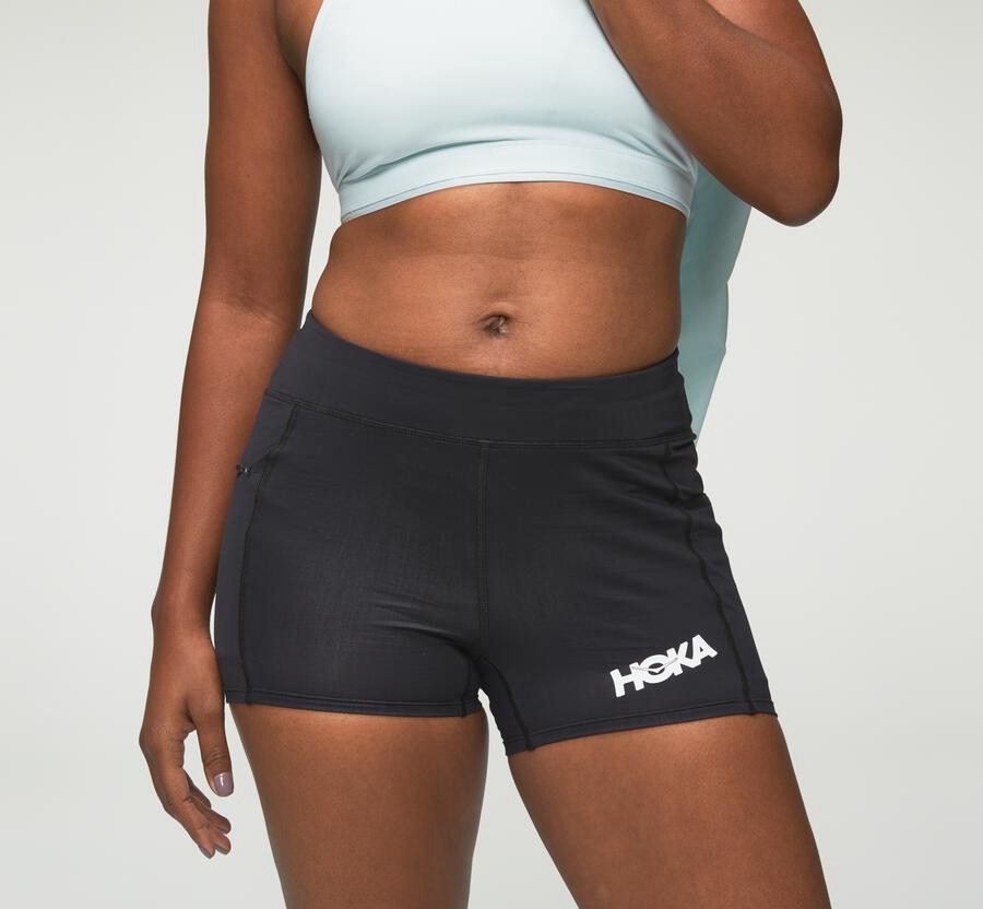 Hoka One One Performance Knit Shorts Dam - Svarta - JLGXN-4659